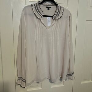 Ann Taylor ruffle long sleeve top